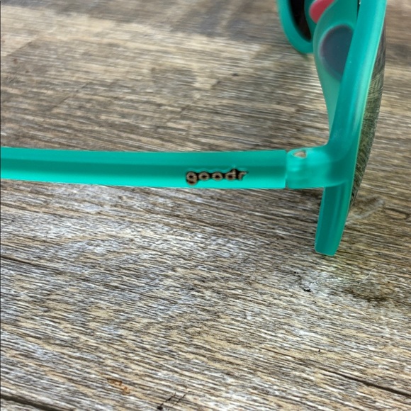 Goodr Mach G Polarized Sunglasses – Teal Frame with Gold Mirrored Lenses - Picture 5 of 7